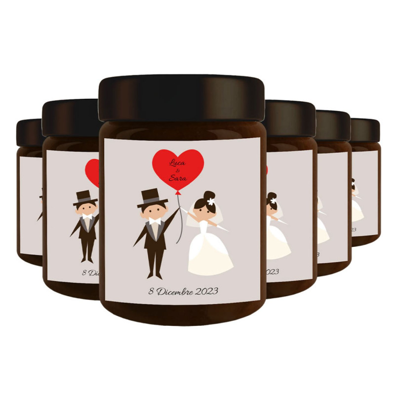 24 vasetti - Cioccolata personalizzata bomboniere matrimonio