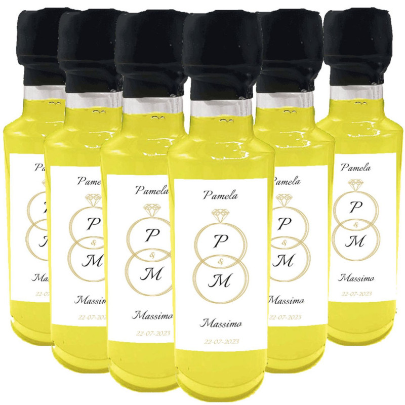 24 bottiglie mignon 0.10 lt. - Limoncello per bomboniere matrimonio
