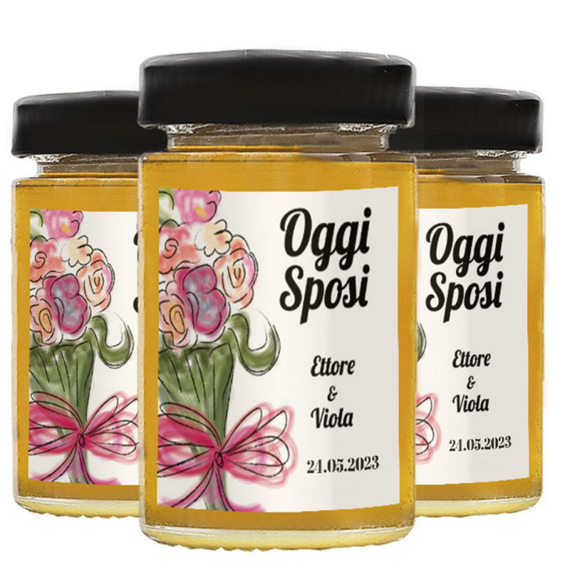 24 Bomboniere miele matrimonio - vasetto miele millefiori 250g.