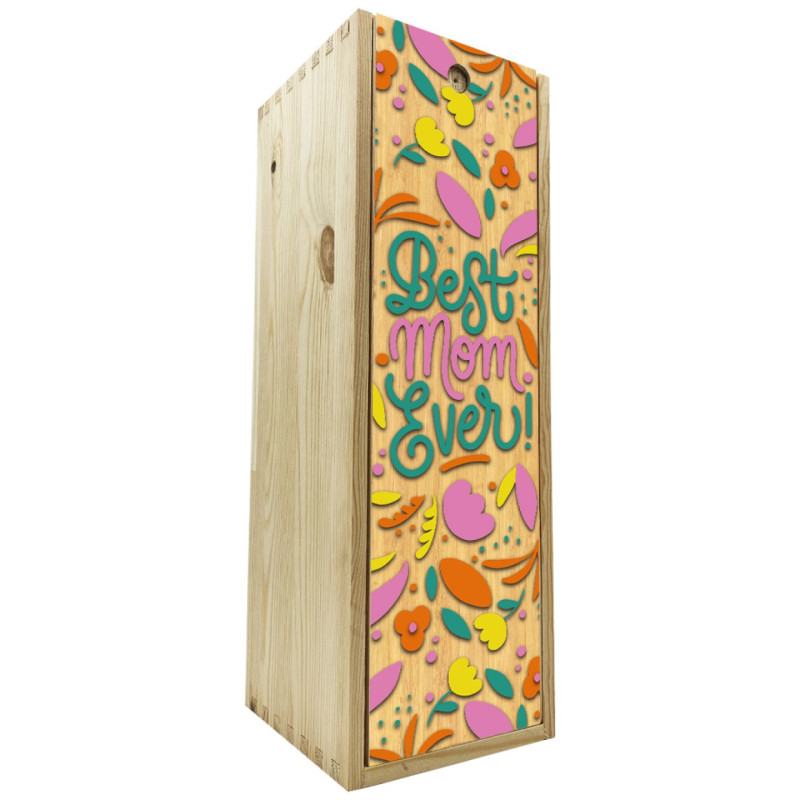 Scatola in legno 1 bottiglia 0,75 L - Best Mom Ever