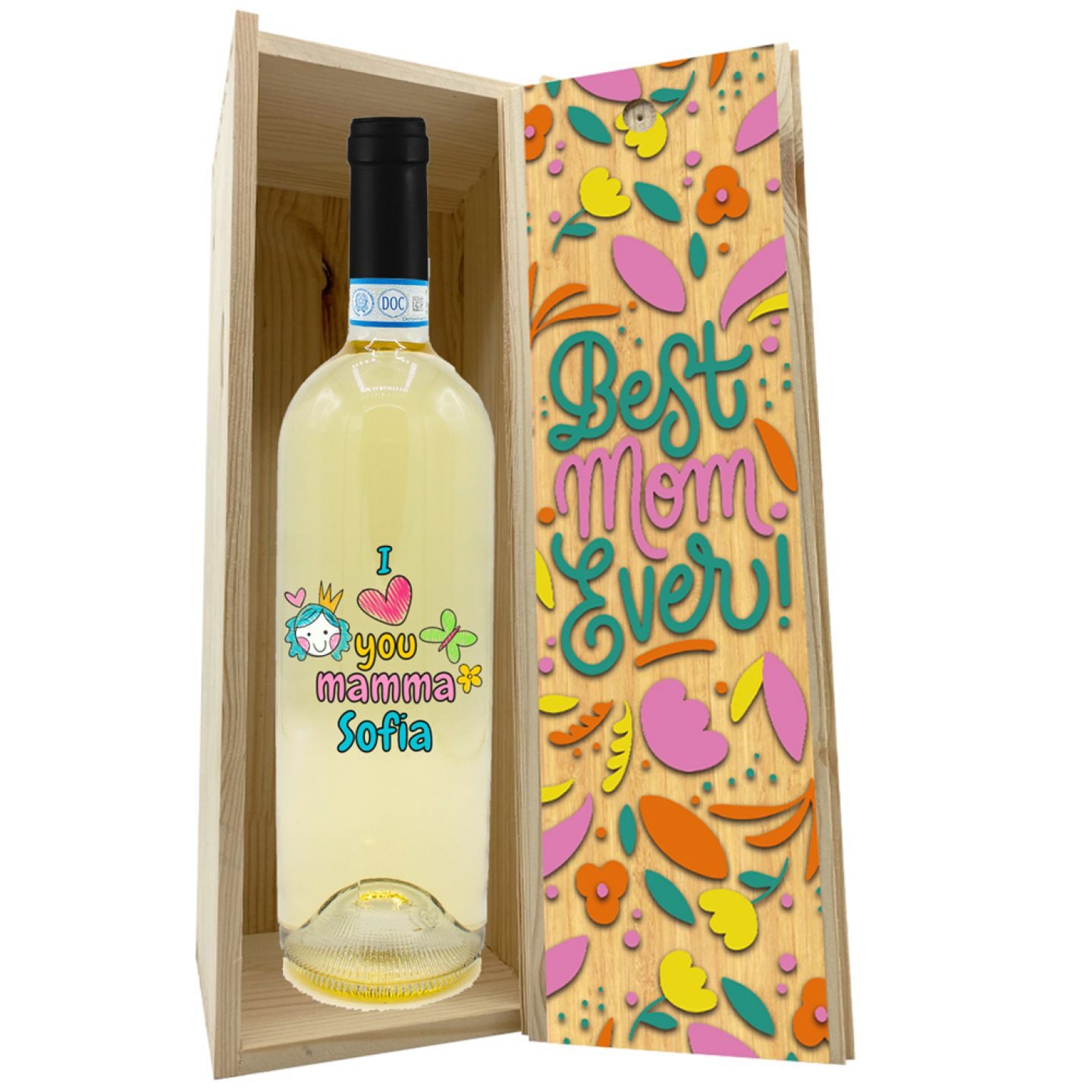 Pinot Grigio - Bottiglia personalizzata e confezione per la festa della mamma - 2
