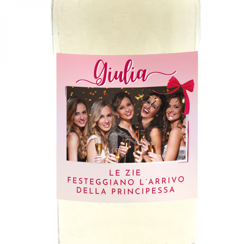 24 Bottiglie vino Pinot Grigio DOC personalizzato per Baby Shower