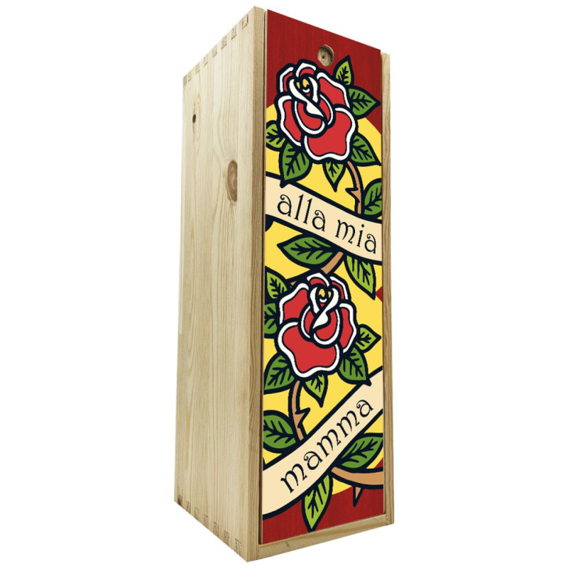 Scatola in legno 1 bottiglia MAGNUM 1,5 L - Alla mia mamma