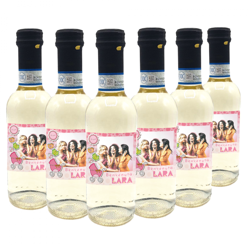 60 Bottiglie Delle Venezie Pinot Grigio DOC personalizzato per Baby Shower
