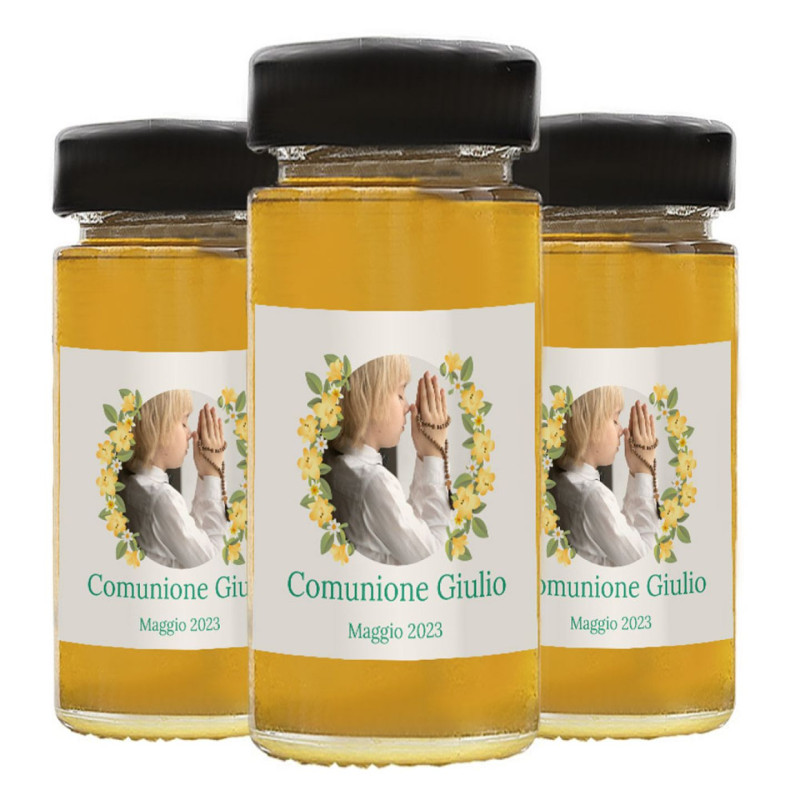 24 Bomboniere miele comunione - vasetto miele millefiori 135g.