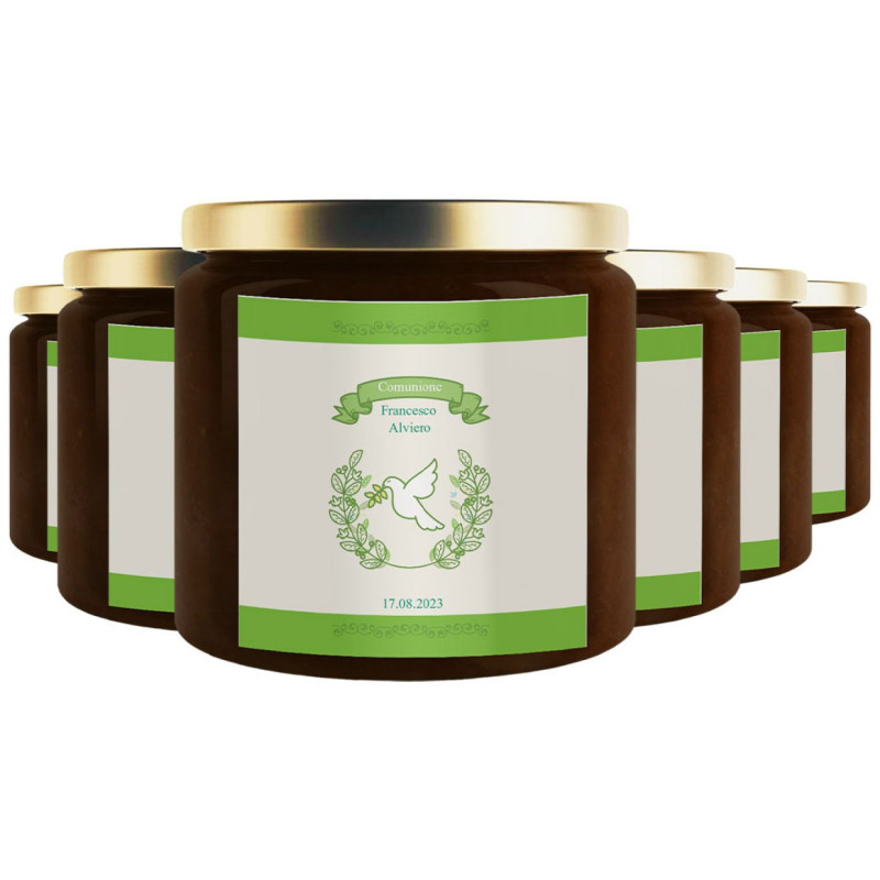 24 vasetti - Cioccolata personalizzata per bomboniere comunione