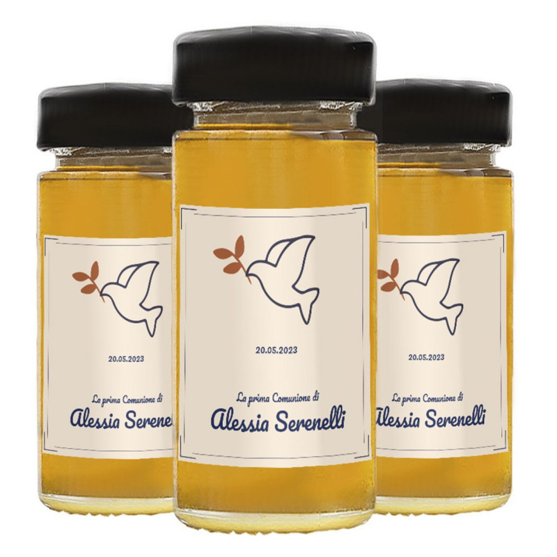12 Bomboniere miele comunione - vasetto miele millefiori 135g.