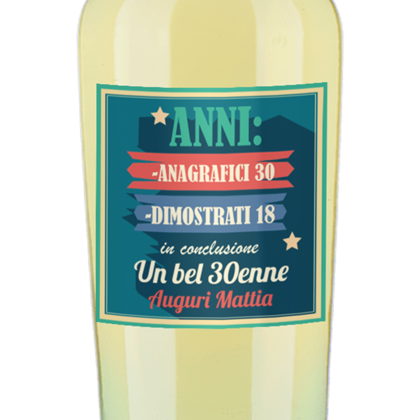 Bottiglia personalizzata e confezione idea regalo compleanno 30 anni - 2