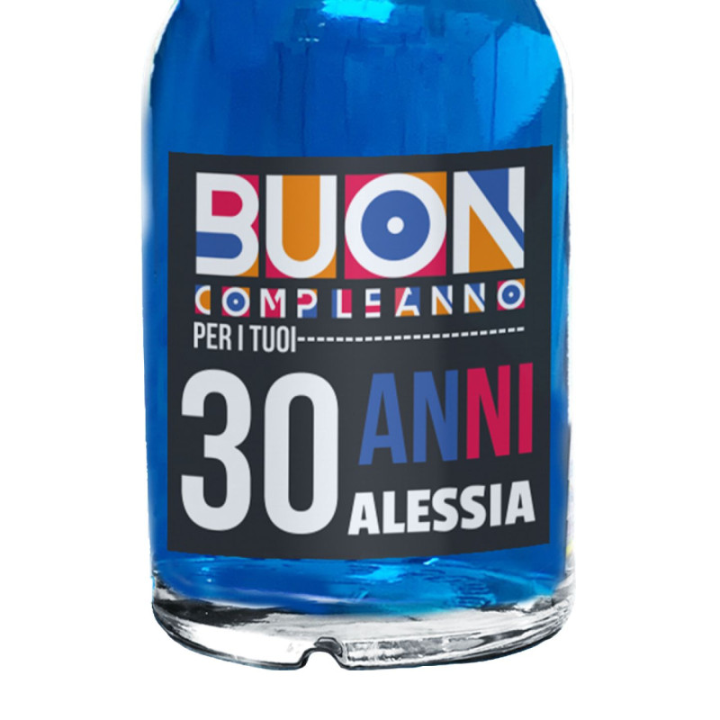 Blue Dry Gin Personalizzato - idea regalo compleanno 30 anni