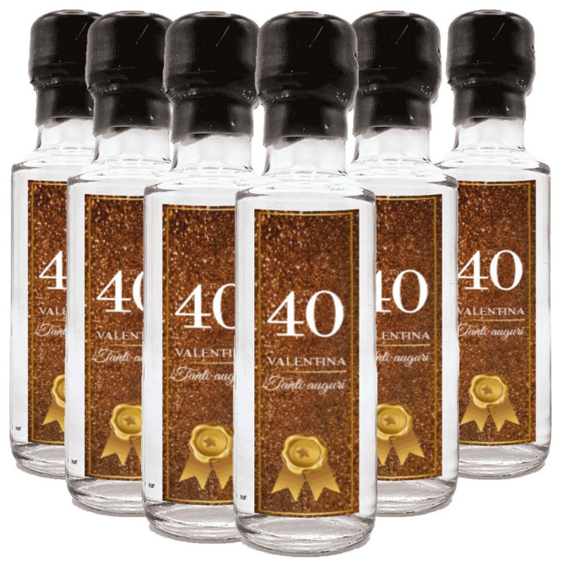 24 Gin personalizzato compleanno - mignon 0.10 lt. - Mini bottiglie di Gin idea per festa di compleanno 40 anni