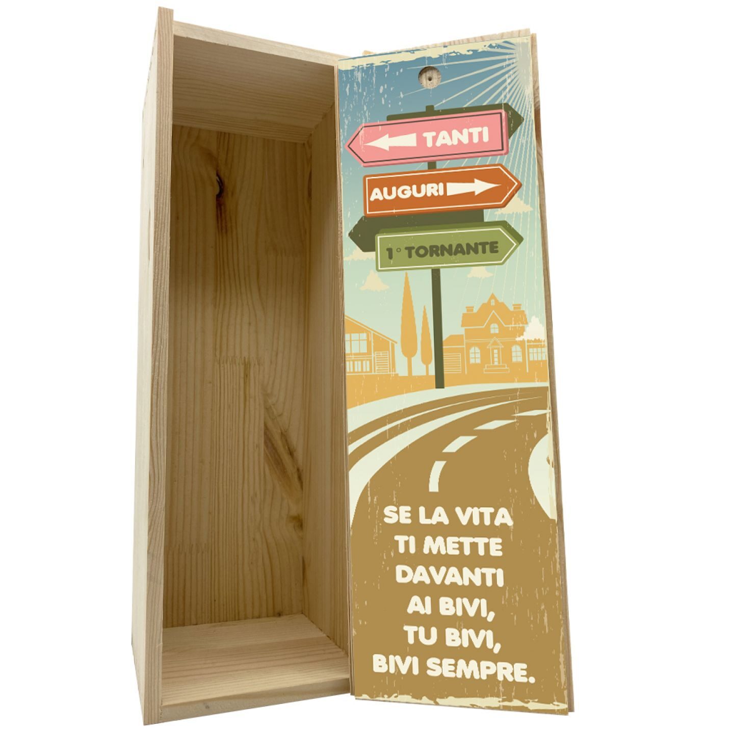 Wooden box 1 bottle 0.75 L - I Bivi della Vita - Image 3