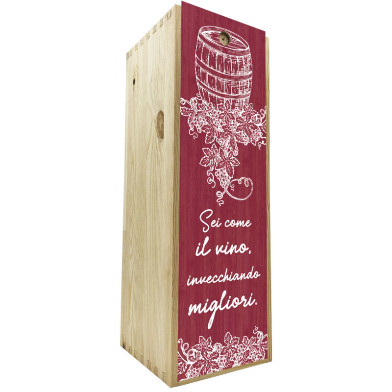 Scatola in legno 1 bottiglia 0,75 L - Invecchiando Migliori