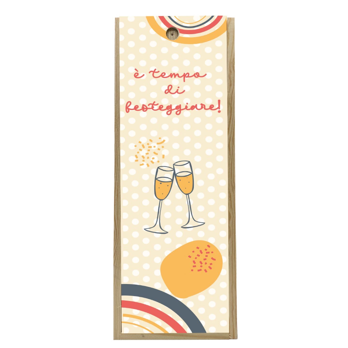 Wooden box 1 bottle 0.75 L - it's time to celebrate - Image 3