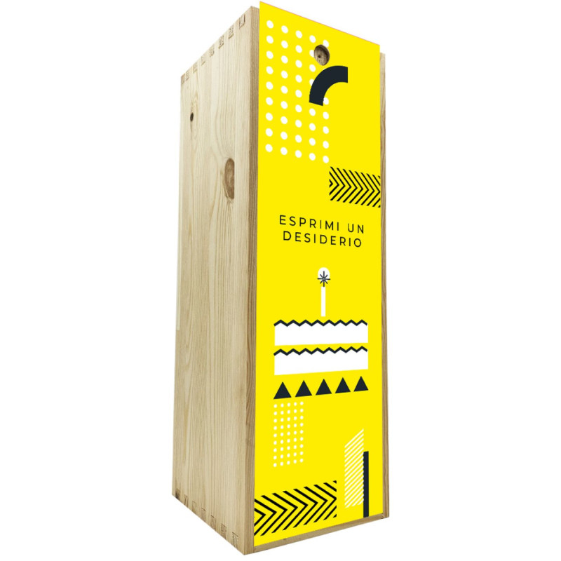 Scatola in legno 1 bottiglia 0,75 L - esprimi un desiderio
