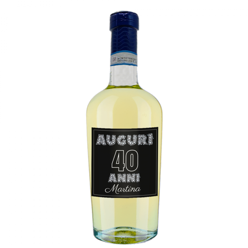 Bottiglia personalizzata idea regalo compleanno 40 anni