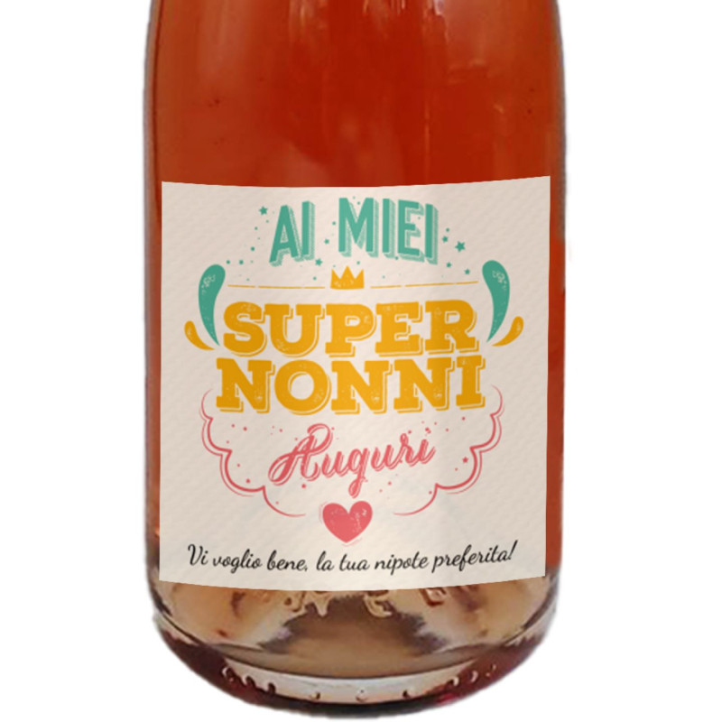 Champagne Rosé - Bottiglia personalizzata per la festa dei nonni