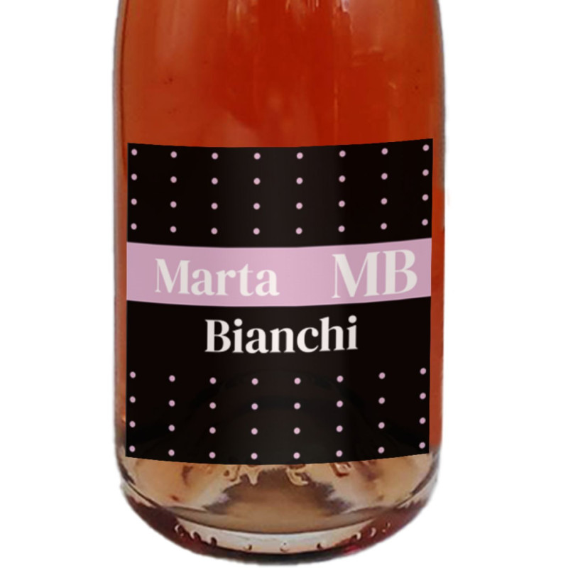 Champagne Rosé - Bottiglia con nome o iniziali - idea regalo