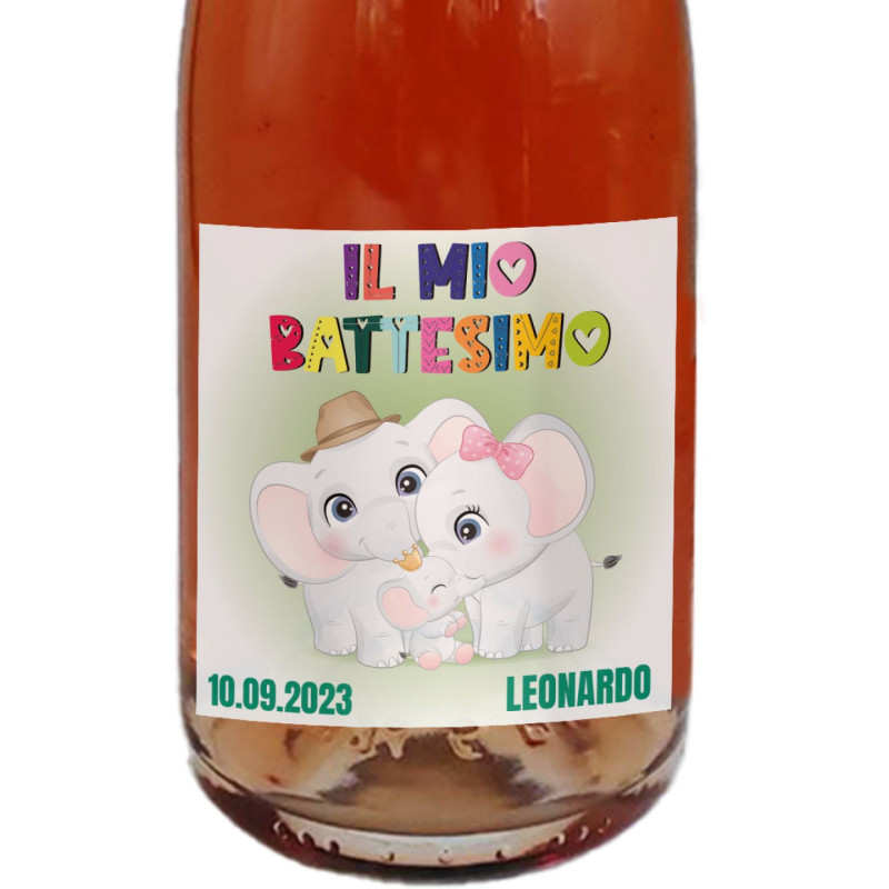 Champagne Rosé Personalizzato - Bottiglia personalizzata per Battesimo