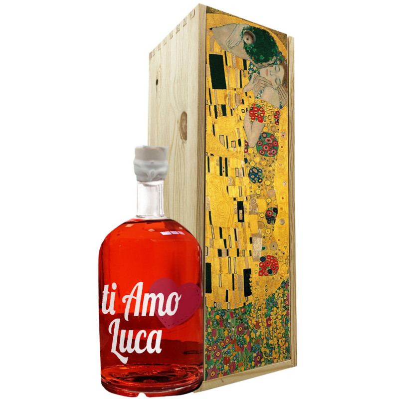 Red Dry Gin personalizzato con confezione in legno - Idea Regalo Anniversario o San Valentino