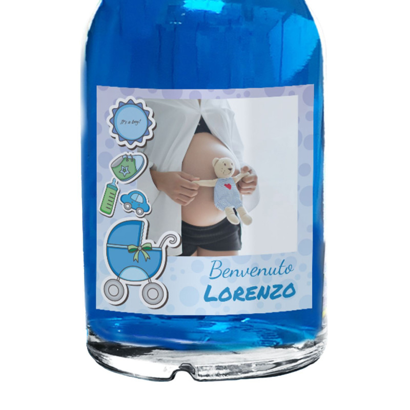 Blue Dry Gin Personalizzato - idea regalo Nascita Baby Shower