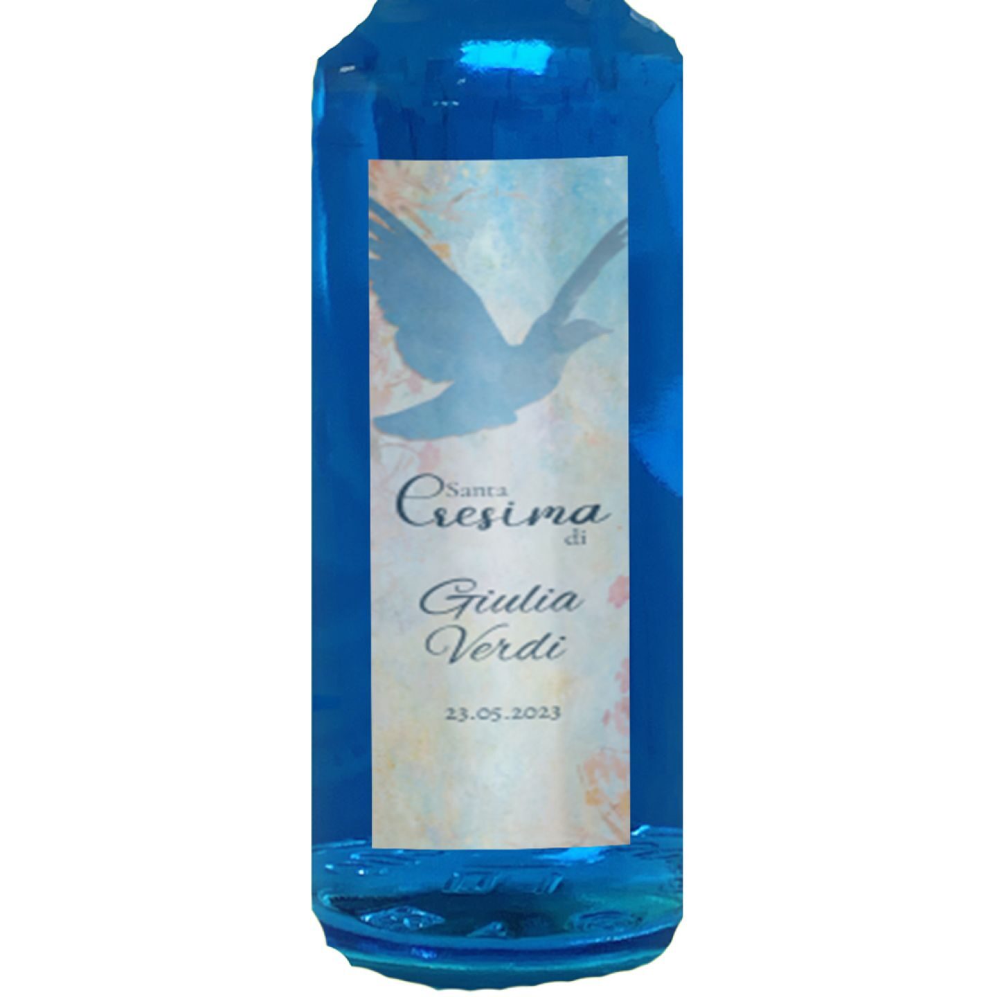 12 Bomboniere Blue Dry Gin - bottiglie mignon 0.10 lt. - mini bottiglie di Gin aromatizzato idea per bomboniere cresima - 1