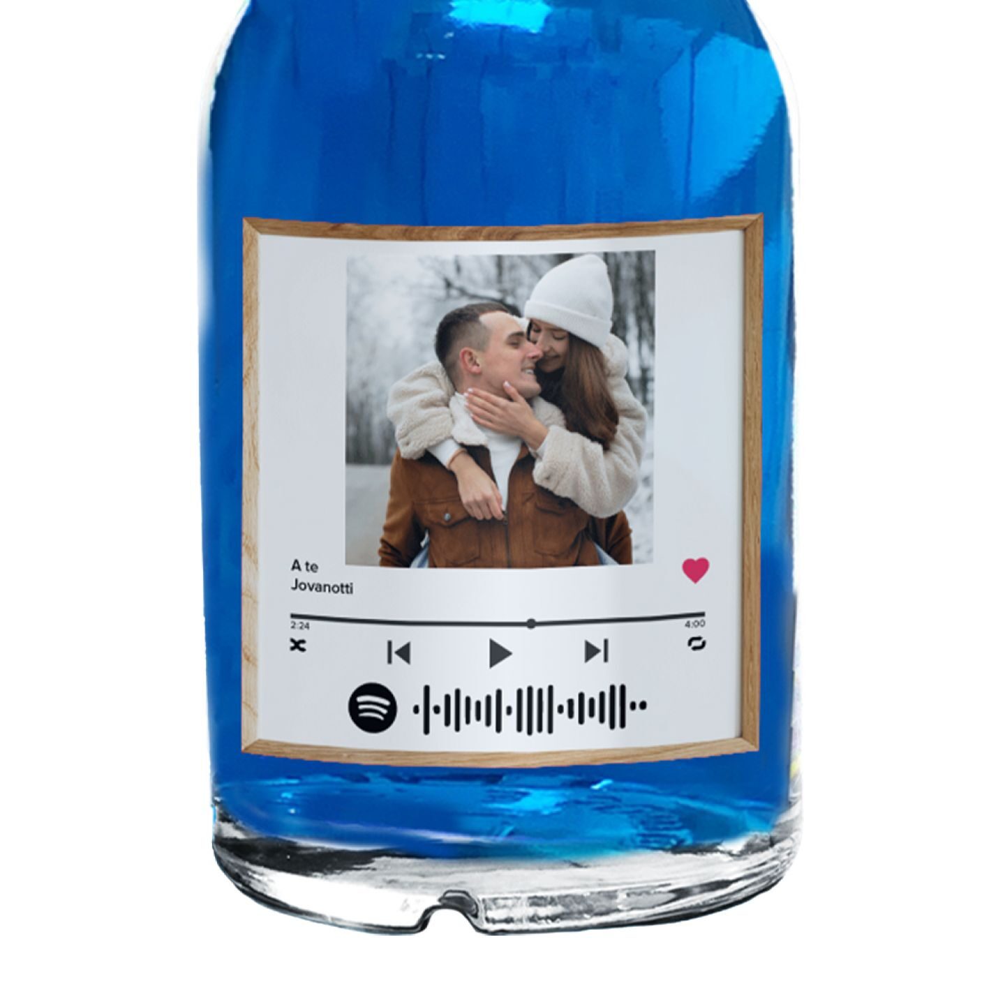 Blue Dry Gin personalizzato con cassetta regalo- Idea Regalo foto e dedica Anniversario o San Valentino - 2