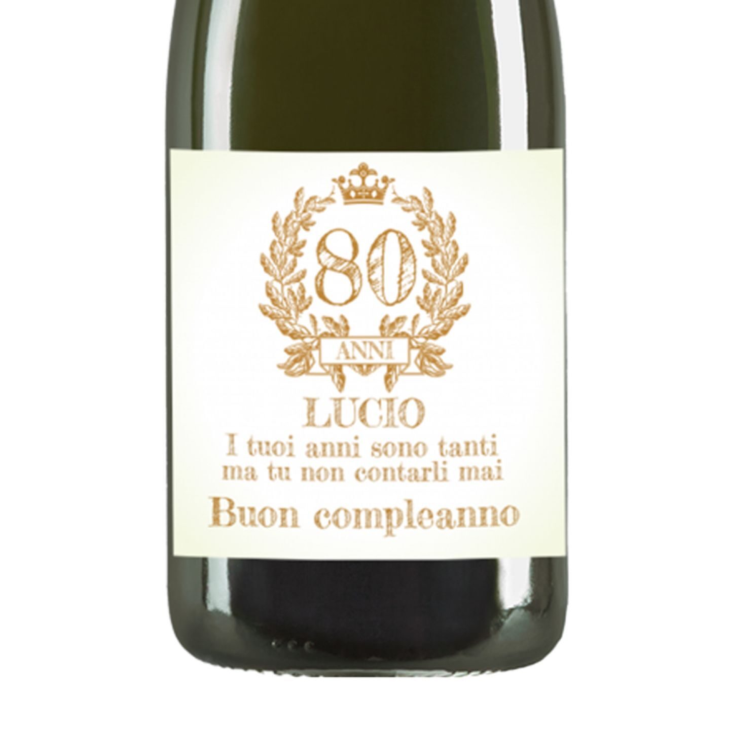 Spumante Dolce - Bottiglia personalizzata e confezione per regalo di compleanno 80 anni - 2