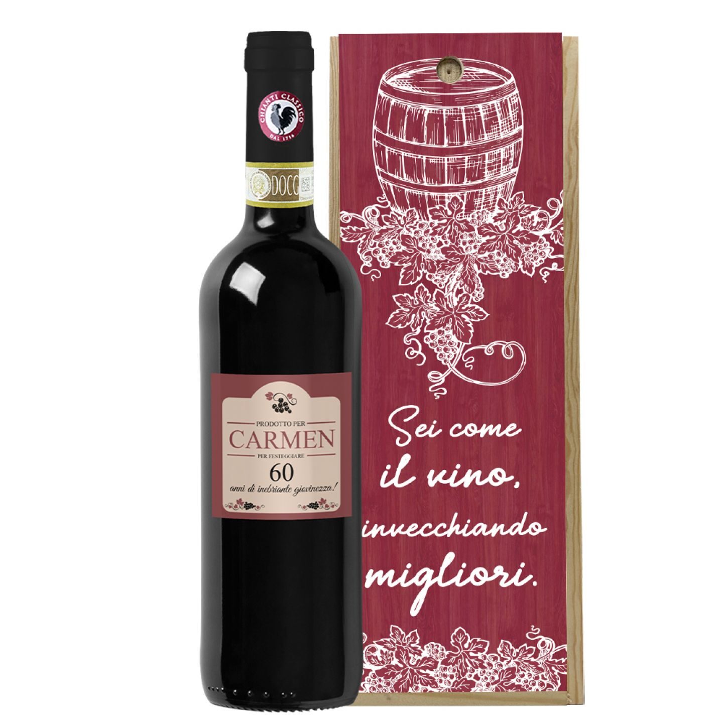 Chianti Classico DOCG -  bottiglia personalizzata idea regalo compleanno 60 anni - 1