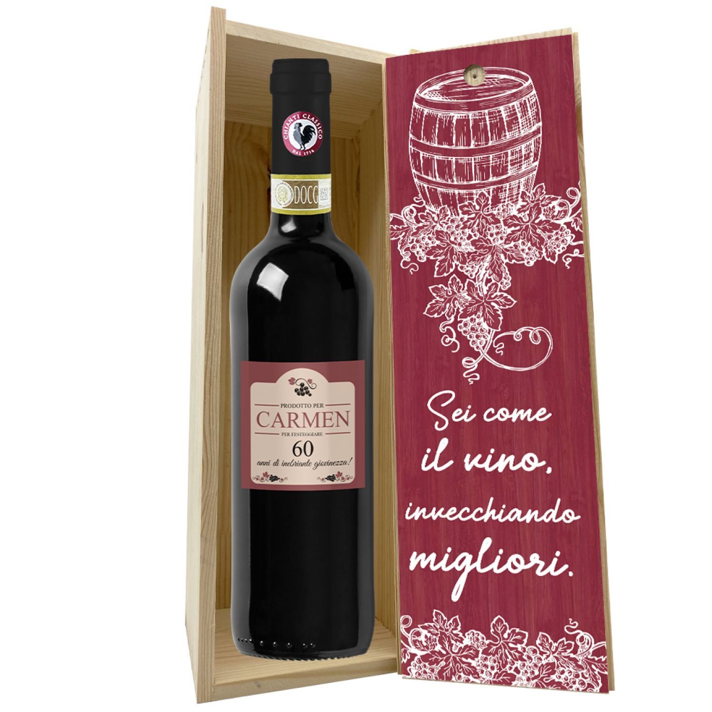 Chianti Classico DOCG -  bottiglia personalizzata idea regalo compleanno 60 anni - 4