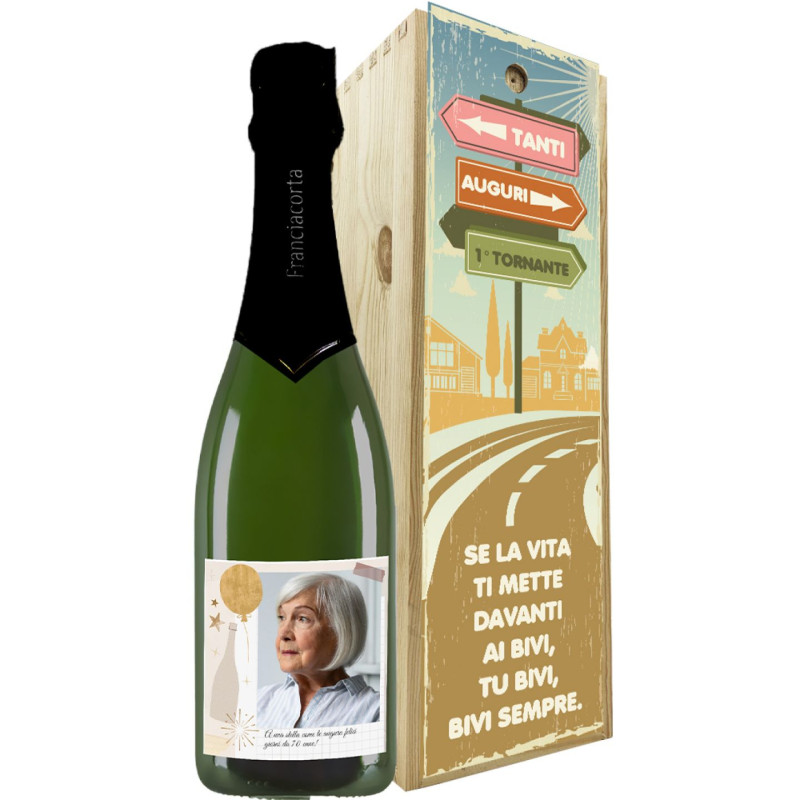 Magnum Franciacorta Brut DOCG - Idea Regalo compleanno 70 anni con cassetta in legno