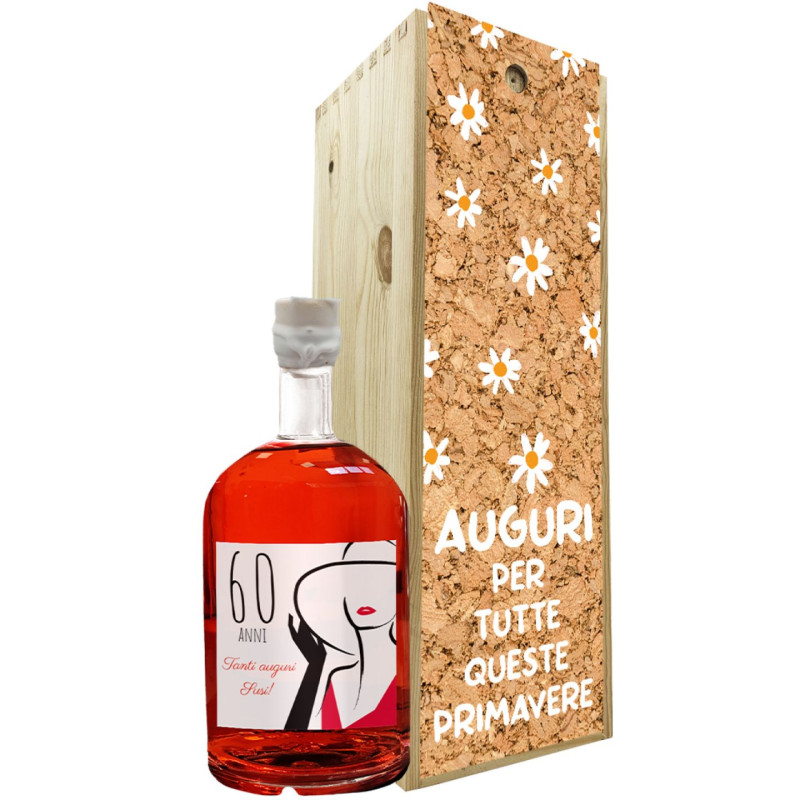 Red Dry Gin personalizzato con cassetta regalo- Idea Regalo compleanno 60 anni