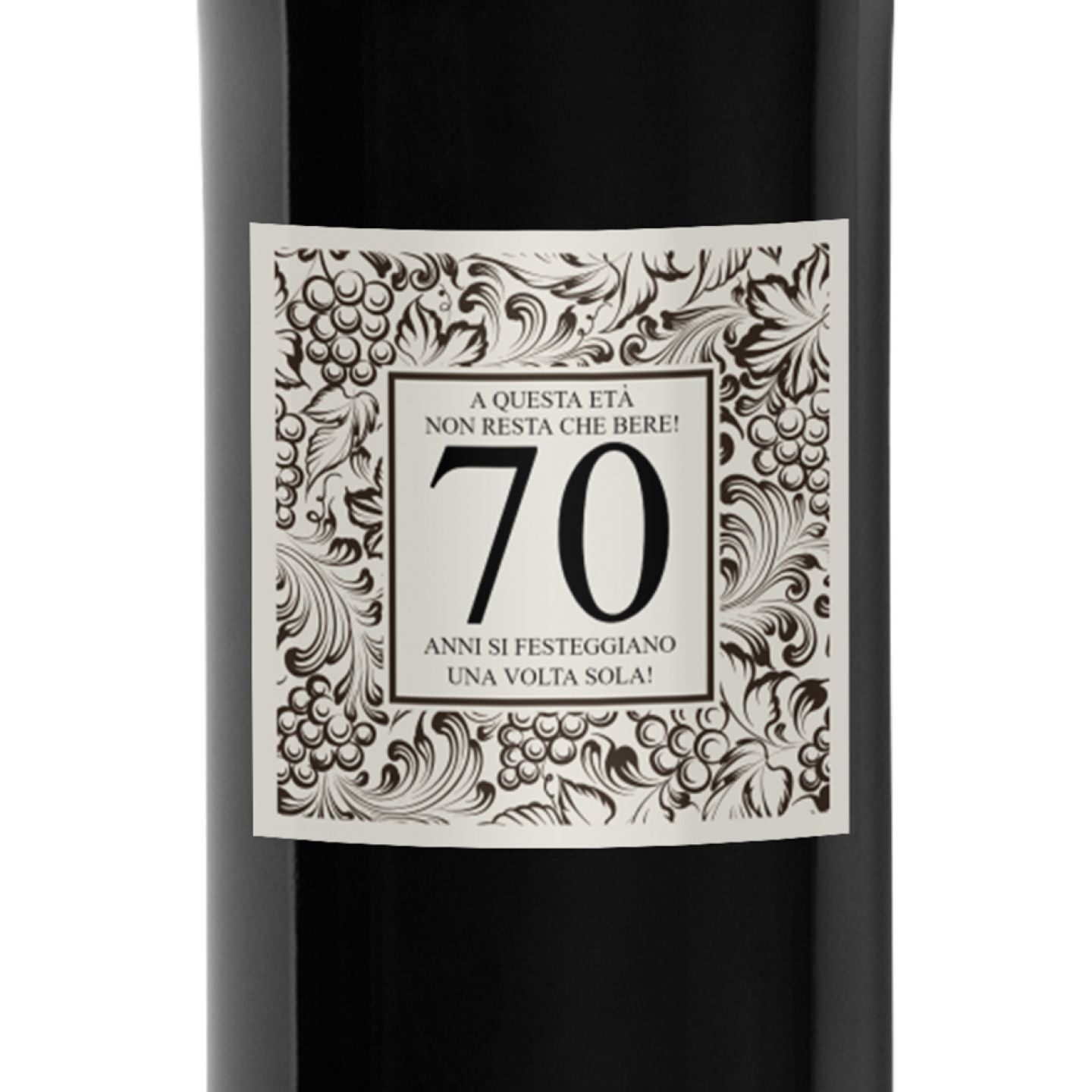 Bottiglia personalizzata con cassetta in legno - idea regalo compleanno 70 anni - 2