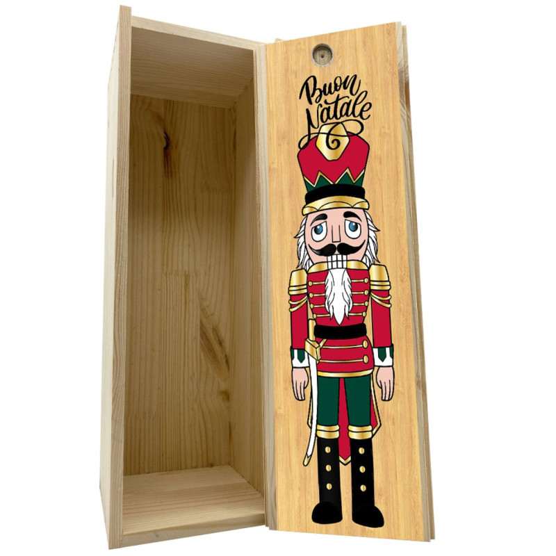 Scatola in legno 1 bottiglia MAGNUM 1,5 L - Buon Natale, schiaccianoci