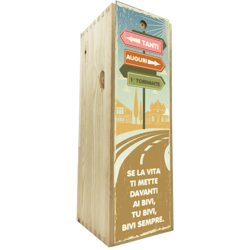 Scatola in legno 1 bottiglia MAGNUM 1,5 L - I Bivi della Vita