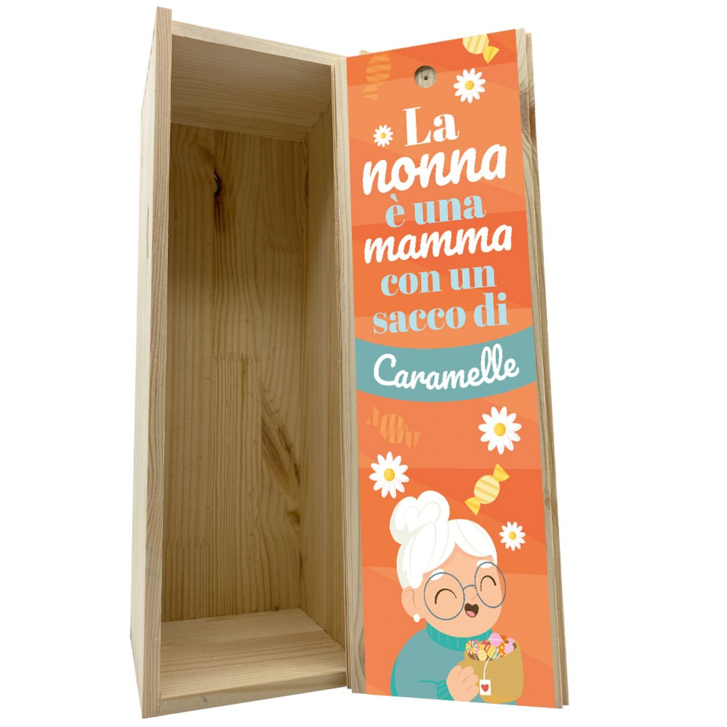 Wooden box 1 bottle 0.75 L - Grandma and Candy - Image 2