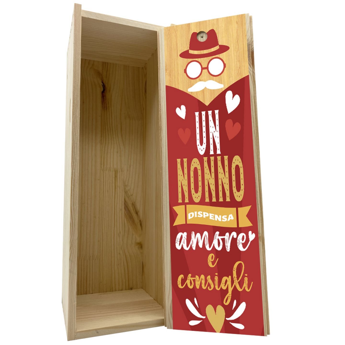 Wooden box 1 bottle 0.75 L - Grandfather and Love - Image 2