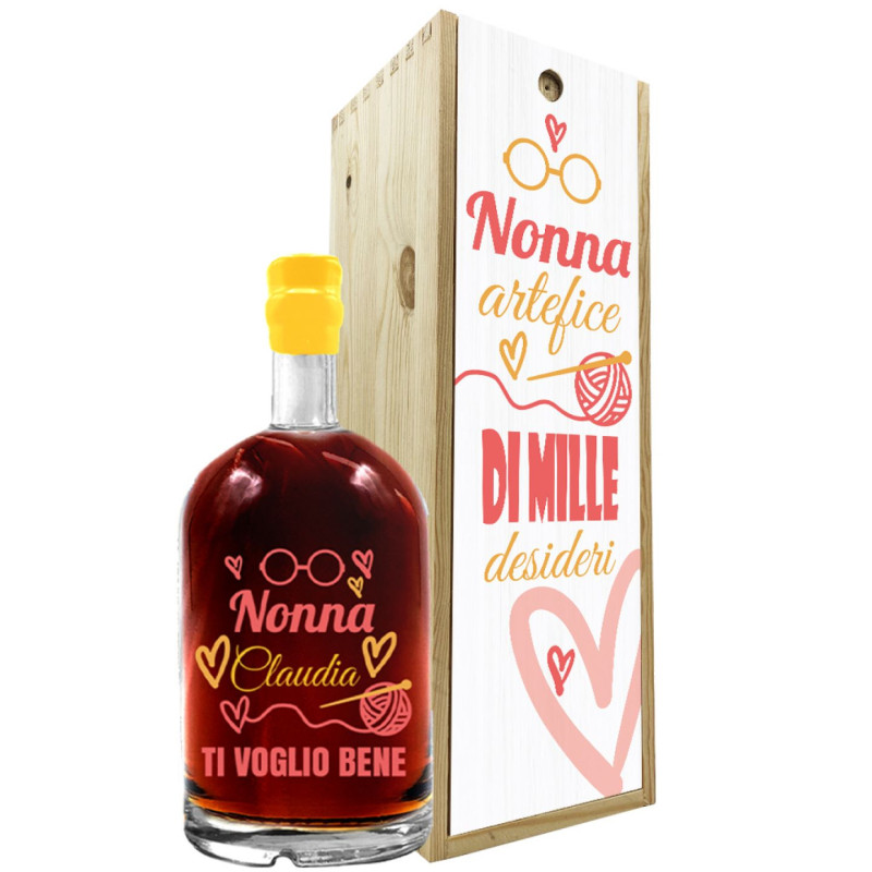 Liquore personalizzato con cassetta regalo - Idea Regalo Nonna per Festa dei Nonni