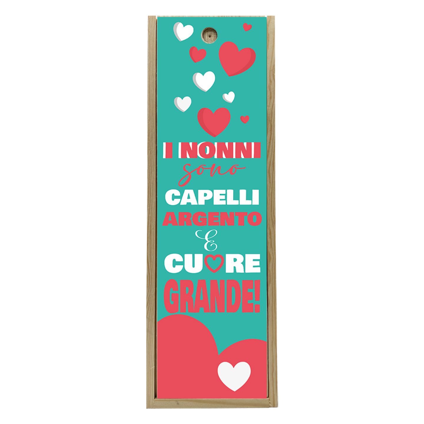 Scatola in legno 1 bottiglia 0,75 L - Nonni Cuore Grande - 2