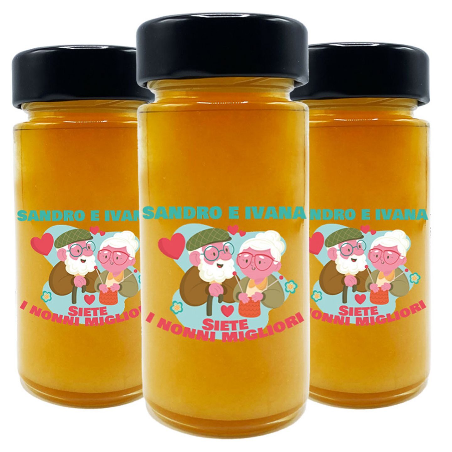 Miele personalizzato con cassetta in legno - idea regalo festa dei nonni - 4