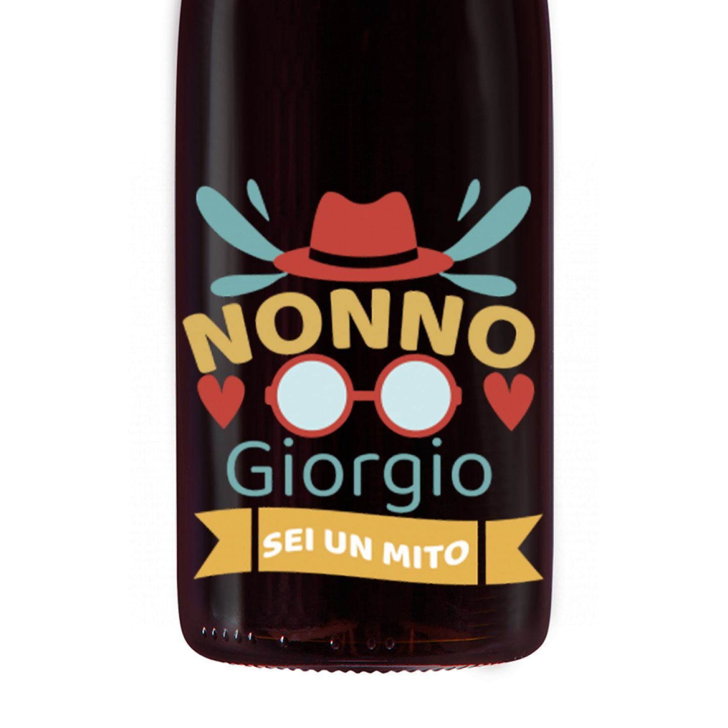 Bottiglia personalizzato con cassetta in legno - idea regalo per la festa dei nonni - 2