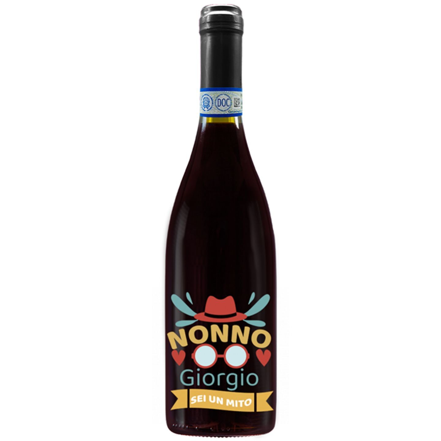 Bottiglia personalizzato con cassetta in legno - idea regalo per la festa dei nonni - 3