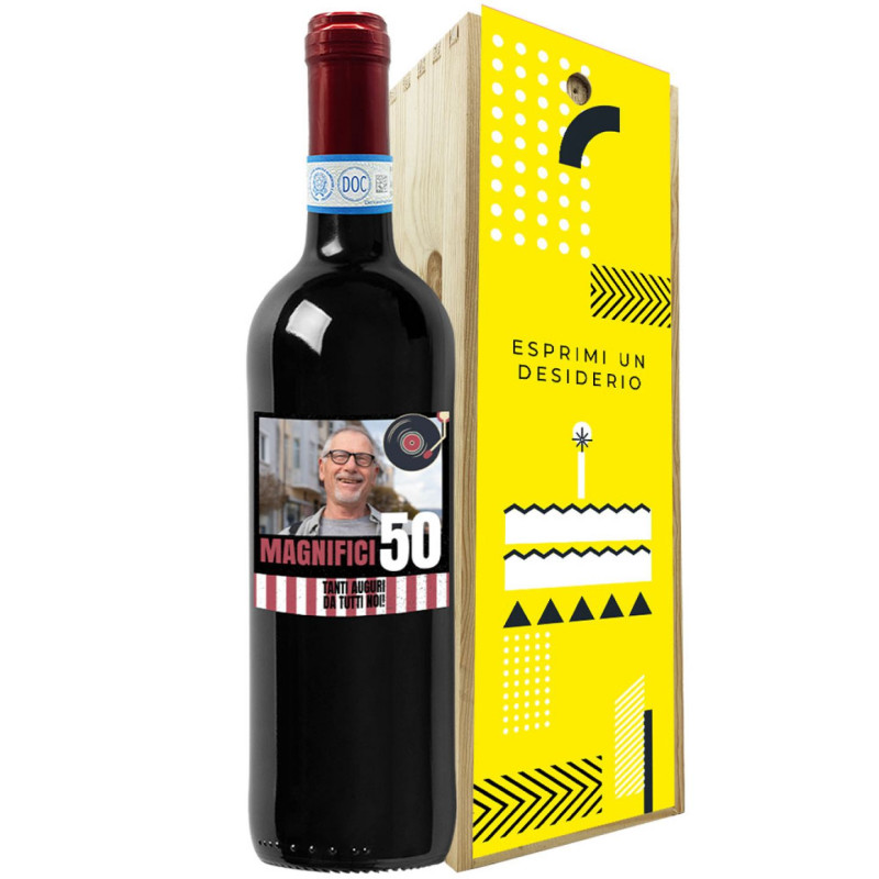 Bottiglia personalizzata e confezione - idea regalo compleanno 50 anni