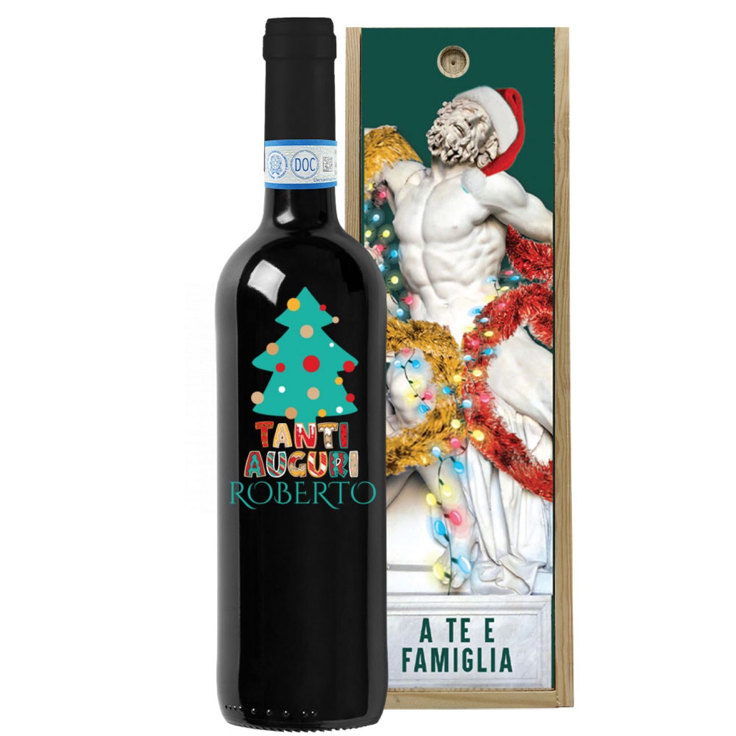 Valpolicella Classico DOC - Bottiglia idea regalo Natale con cassetta in legno - 3