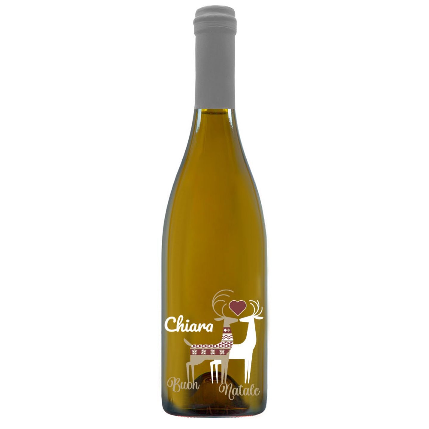 Vino personalizzato con cassetta in legno - idea regalo di Natale - 2