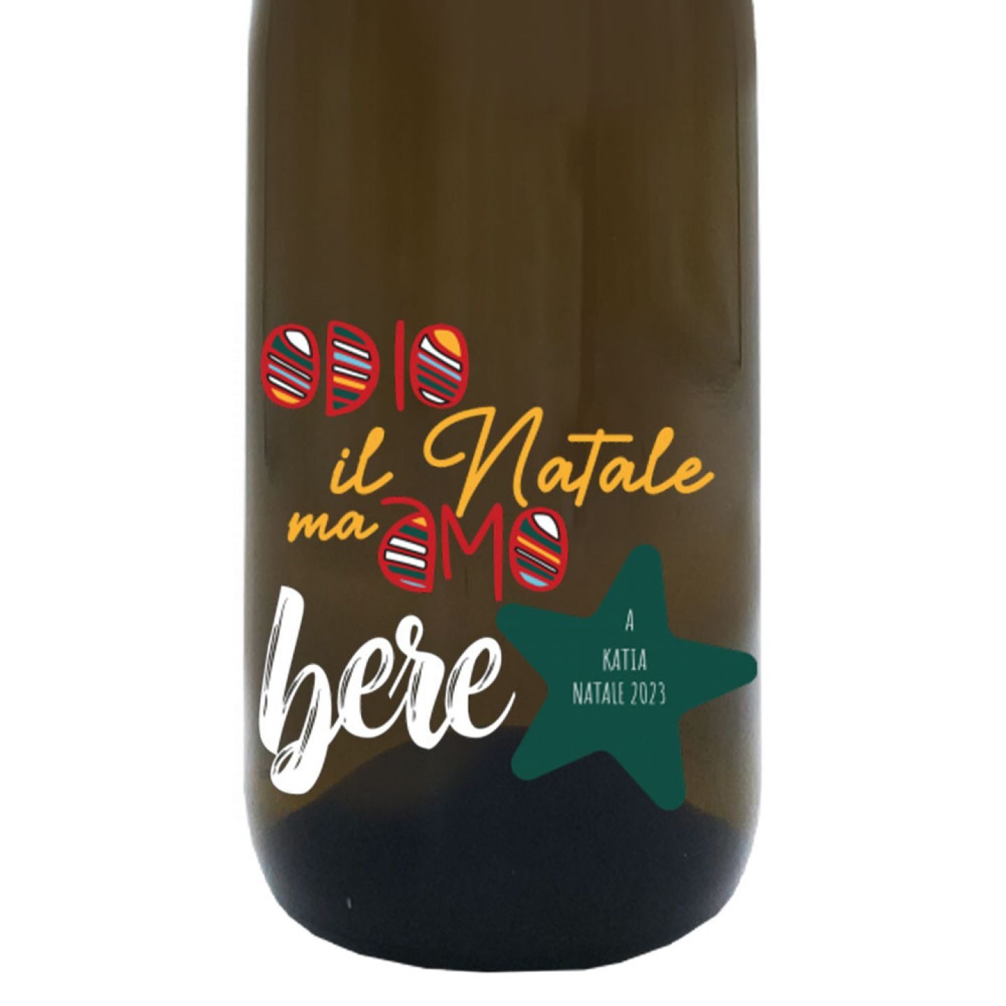 Vino bianco e cassetta personalizzata per Natale - 1