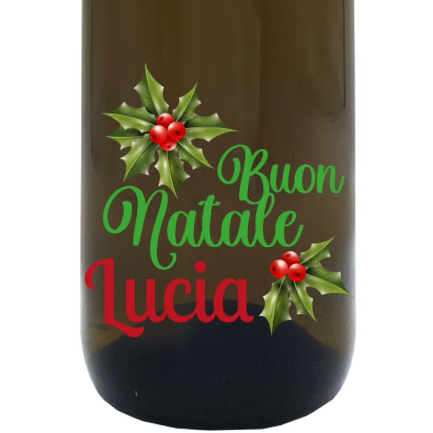 Vino bianco personalizzato - Bottiglia per auguri di Natale con cassetta in legno - 2