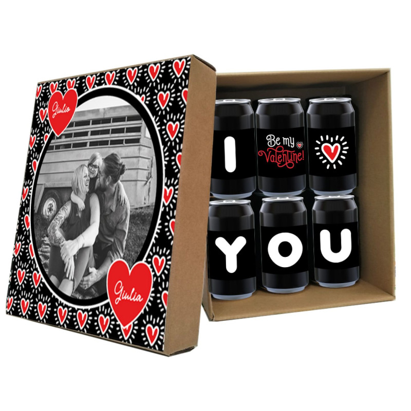 PILSNER - 6 lattine 0.33L. con scatola personalizzata per SAN VALENTINO - LOVE YOU