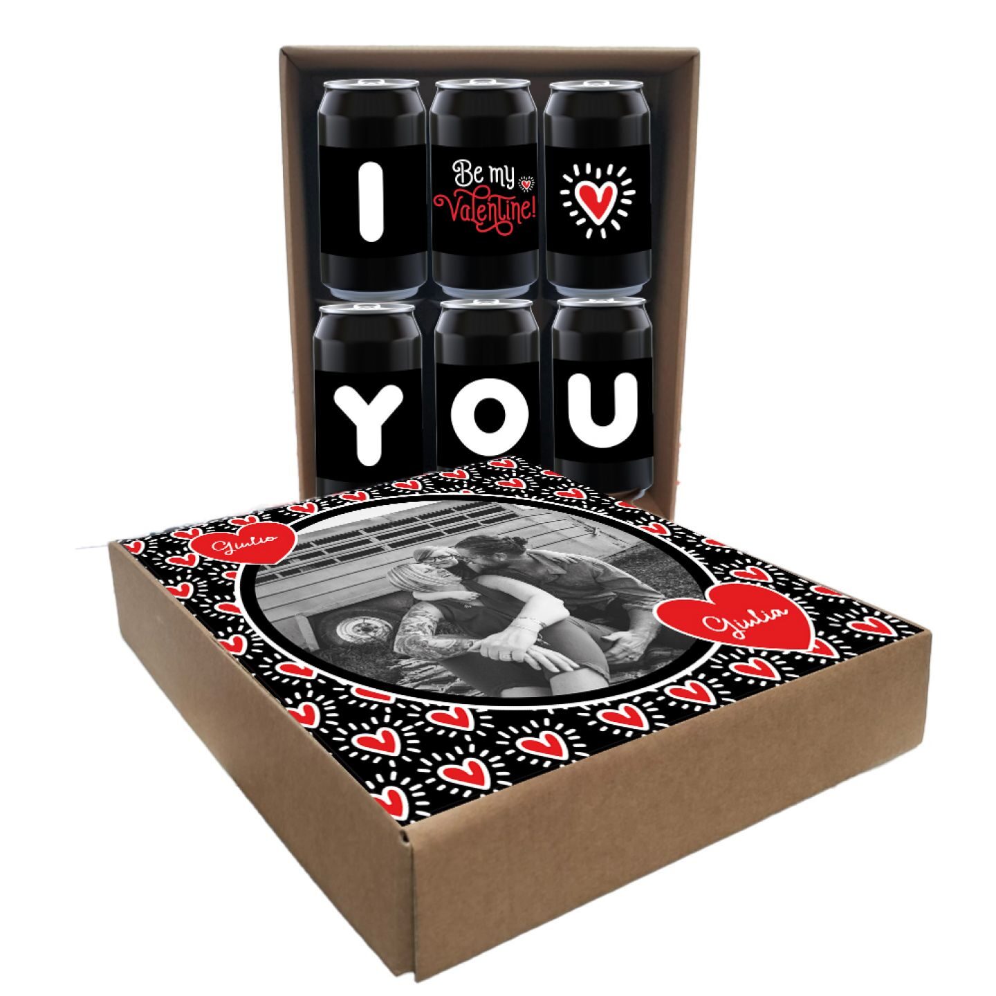 PILSNER - 6 lattine 0.33L. con scatola personalizzata per SAN VALENTINO - LOVE YOU - 1