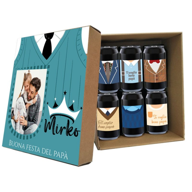AMBER ALE - 6 lattine 0.33L. con scatola personalizzata per FESTA DEL PAPA' - WEARING