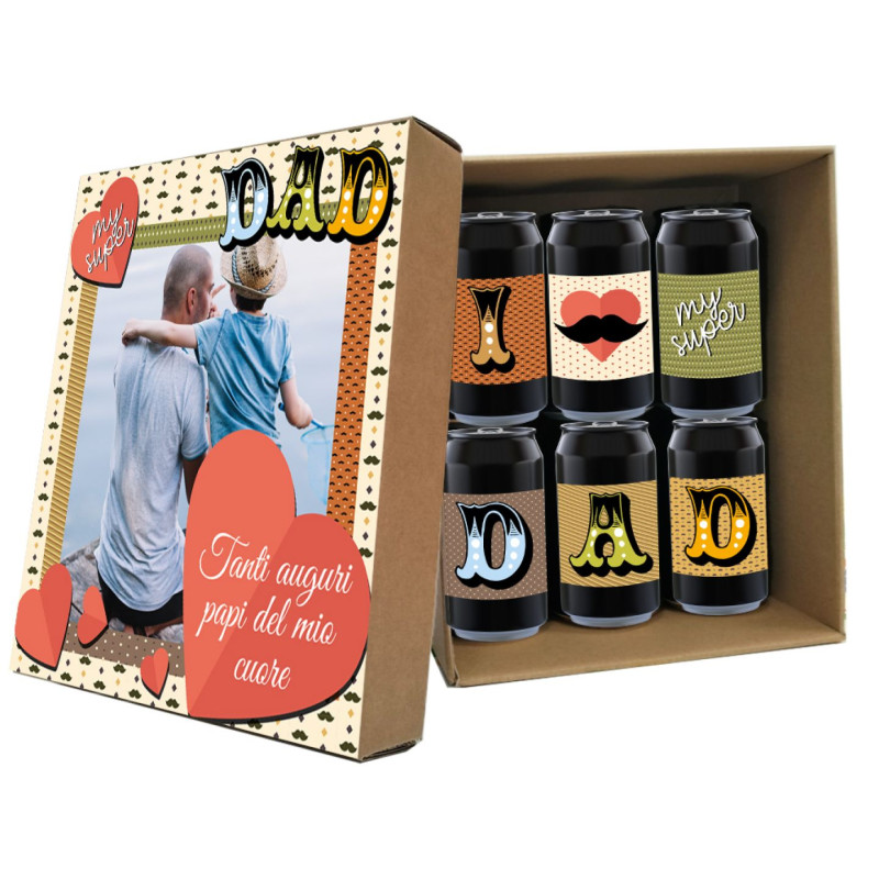 PILSNER - 6 lattine 0.33L. con scatola personalizzata per FESTA DEL PAPA' - LOVE DAD